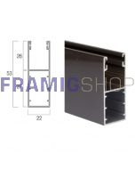 Guida in Alluminio 53×22 mm per Avvolgibili – A53