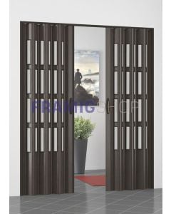 Porta a Soffietto in PVC Con Vetri a 2 Ante