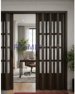 Porta a Soffietto in PVC con Vetri a 2 Ante su Misura